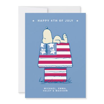 snoopy 4th of july photo holiday invitations