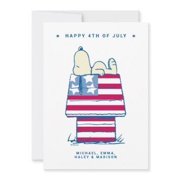 snoopy 4th of july photo holiday invitations