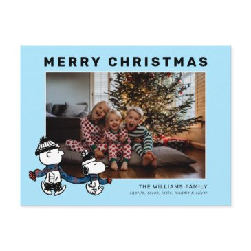 snoopy & charlie winter scarf christmas photos holiday postinvitations