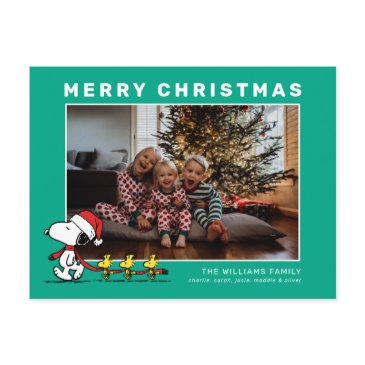 snoopy & friends christmas family photo collage holiday postinvitations