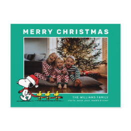 Small Snoopy & Friends Christmas Family Photo Holiday Postinvitations Front View