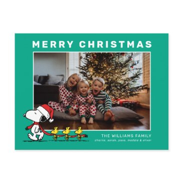 snoopy & friends christmas family photo holiday postinvitations
