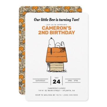 snoopy | our little boo is turning two birthday invitation