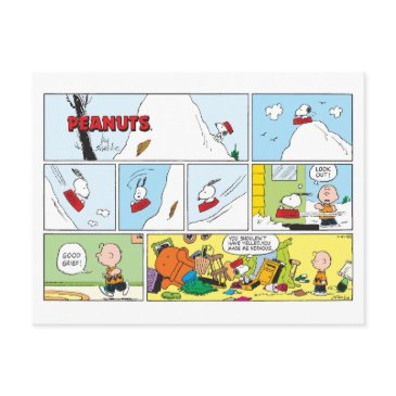 snoopy sled riding food dish postinvitations