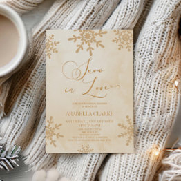 Small Snow In Love Winter Wonderland Bridal Shower Invitation Front View