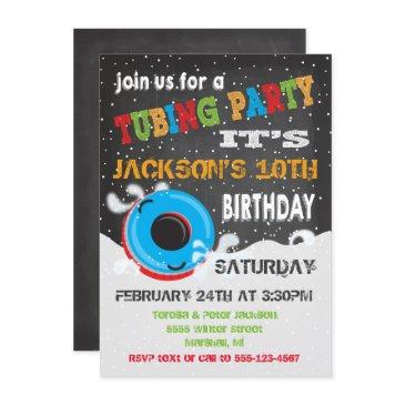 snow tubing birthday party invitation