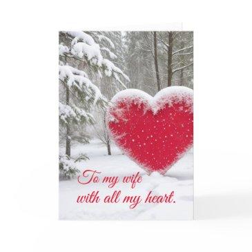 snowy christmas heart holiday invitations