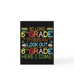 Small So Long 5th Grade - Look Out 6th Grade ! Invitations Front View