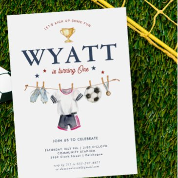 soccer 1st birthday | futbol football birthday invitation