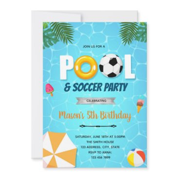 soccer pool party invitation