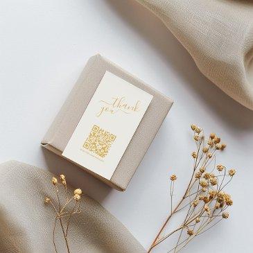 social logos qr code, gold thank you insert card
