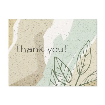 soft aqua grey modern abstract art waves thank you postinvitations