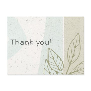 soft aqua grey modern abstract art waves thank you postinvitations