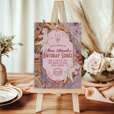 soft renaissance rococo aesthetic birthday party invitation