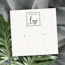 Small Soft White Ceramic Texture Stud Earring Display Square Business Invitations Front View