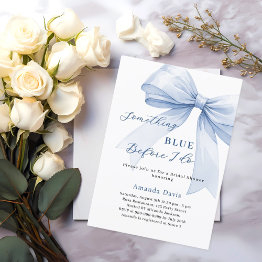 Small Something Blue Before I Do Bow Bridal Shower Invitation Front View