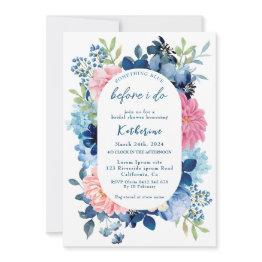 Small Something Blue Before I Do Bridal Shower Invitation Front View