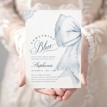 something blue bow bridal shower invitation