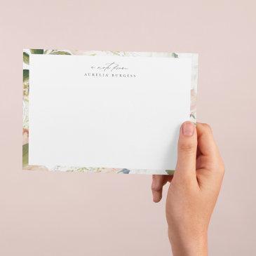 sophisticated botanical floral frame note invitations