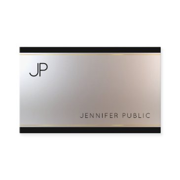 sophisticated monogram glamour gold silver unique business invitations