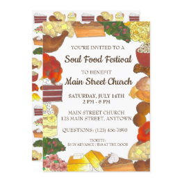 Small Soul Food Festival Event Southern Cuisine Invitation Front View