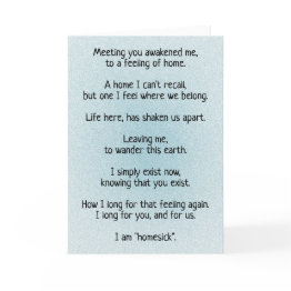 Small Soulmate Connection Homesick Poem Holiday Invitations Front View