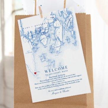 southport maine map wedding welcome itinerary thank you invitations