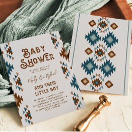 Small Southwest Baby Shower Invitations Front View