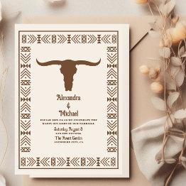 Small Southwestern Country Ranch Western Wedding Invitation Front View