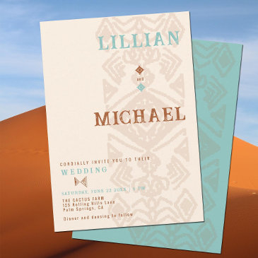 southwestern weave desert western aztec wedding invitation