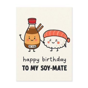 soy-mate birthday invitations – cute sushi & soy sauce