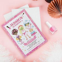 Small Spa Birthday Party Invitation Front View