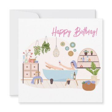 spa self care happy birthday woman gift invitations