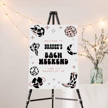 space cowgirl bachelorette party welcome sign