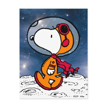 space | snoopy astronaut postinvitations