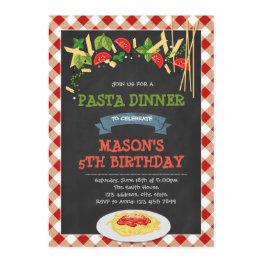 Small Spaghetti Dinner Party Invitation Front View
