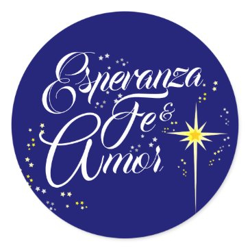 spanish christian christmas three kings day classic round sticker