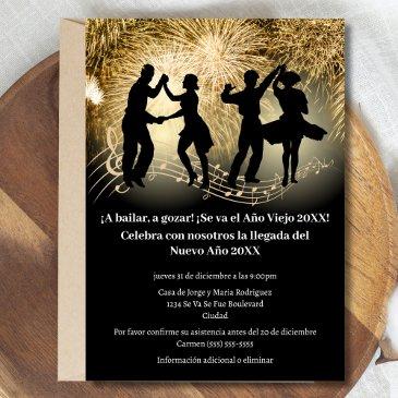spanish festive dancing new year's eve party invitation