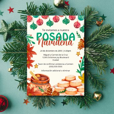 spanish festive posada navideña christmas party invitation