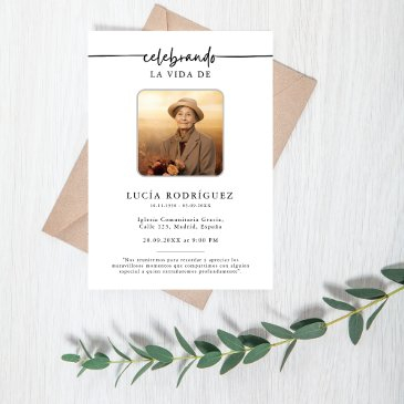 spanish funeral celebrando memorial wording photo invitation