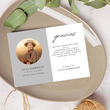 spanish funeral gracias oval photo thank you invitations