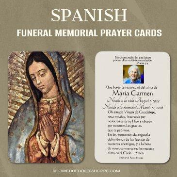 spanish guadalupe mary funeral prayer holy invitations