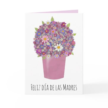 spanish happy mother’s day pink bouquet invitations