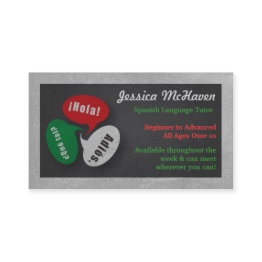 Small Spanish Language Tutor Business Invitations Front View