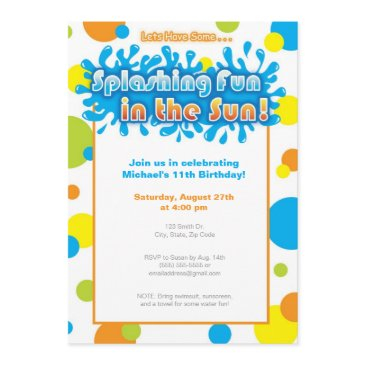 splashing fun in the sun invitation