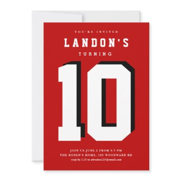 sports fanatic kids birthday party invitation