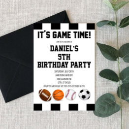 Small Sports Referee It's Game Time! Birthday Party Invitation Front View