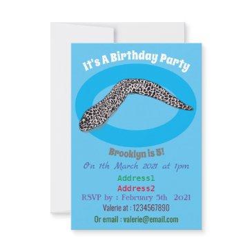 spotted moray eel cartoon illustration invitation