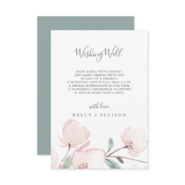 Small Spring Cherry Blossom Wedding Wishing Well Invitations Front View