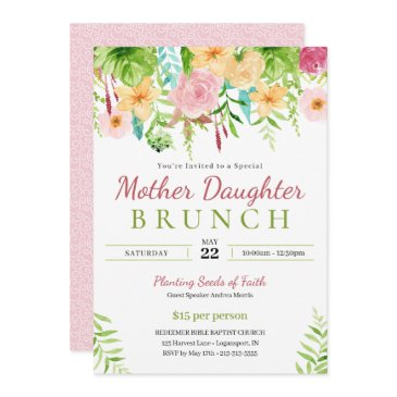 spring floral mother daughter church brunch invitation